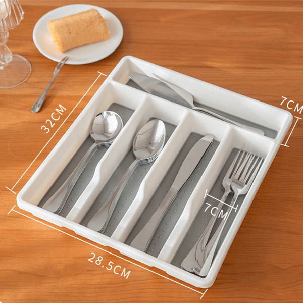 Bestickbricka för låda / 5 fack - Plast - Vit - 31 x 29x 4,5 cm - SPACE SYSTEM I