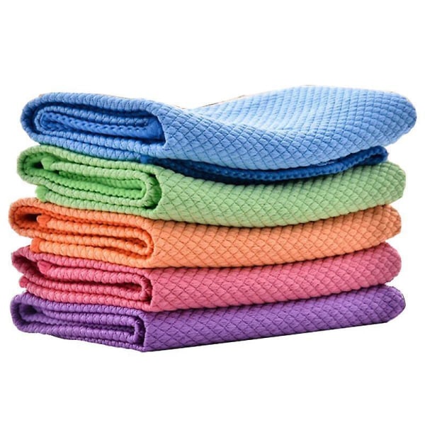 5 st superabsorberande fiskfjälldukar i mikrofiber för polering och rengöring