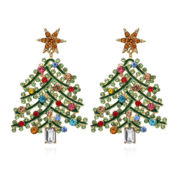 1 par julörhängen - juldekoration för kvinnor julgransörhängen