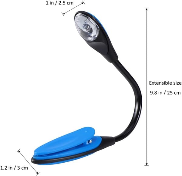 Pakke med mini bærbare LED-leselys med fleksibel svanehals for nattlesing i sengen