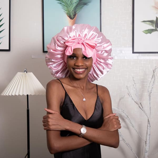 Silke Bonnet Satin Bonnet Hår Bonnet til at sove Sleep Bonnet Ni