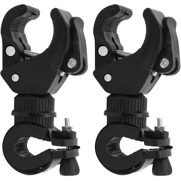 2 stk Sykkellykt Holder, Sykkel Lysfeste Brakett 360 Grader Roterbar Sykkellykt Mount Holder Justerbar Lommelykt Holder