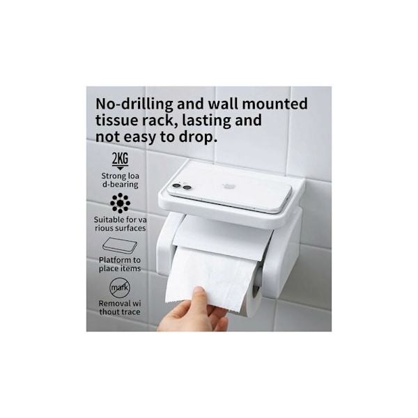 Toiletpapirholder, Vakuumsugning Borefri Toiletpapirholder