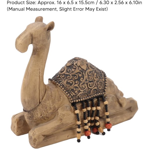 Kamelfigur, holdbar harpiks flat bunn kamel ornament, kamelstatue