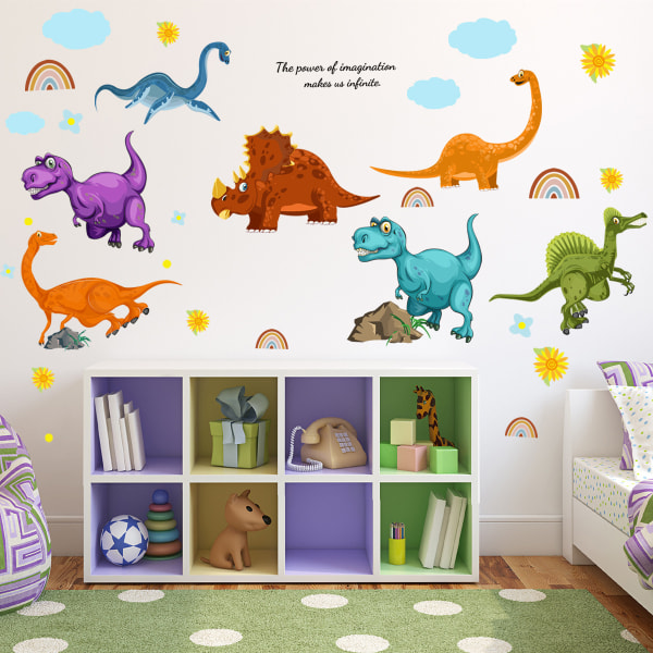 Dinosaur Cloud Window Dekoration Wandaufkleber