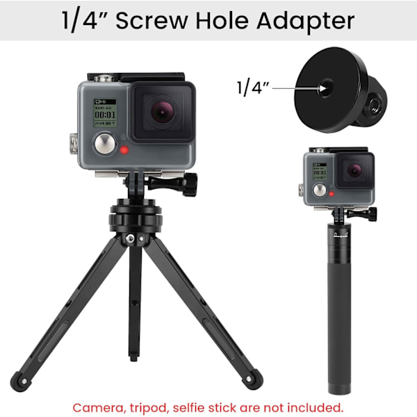 Tripodmontering Adapter i Aluminiumlegering med Skrue til GoPro Session GoPro Hero GoPro Max DJI Osmo Insta360 Actionkamera