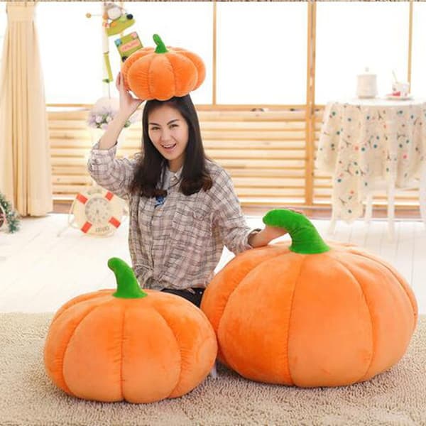 Fylld pumpa fluffig pumpa plyschleksak hållbar Halloween pumpa