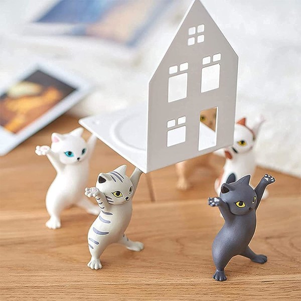 5 stycken dansande kattkista prydnad, rolig katt pennhållare, inter