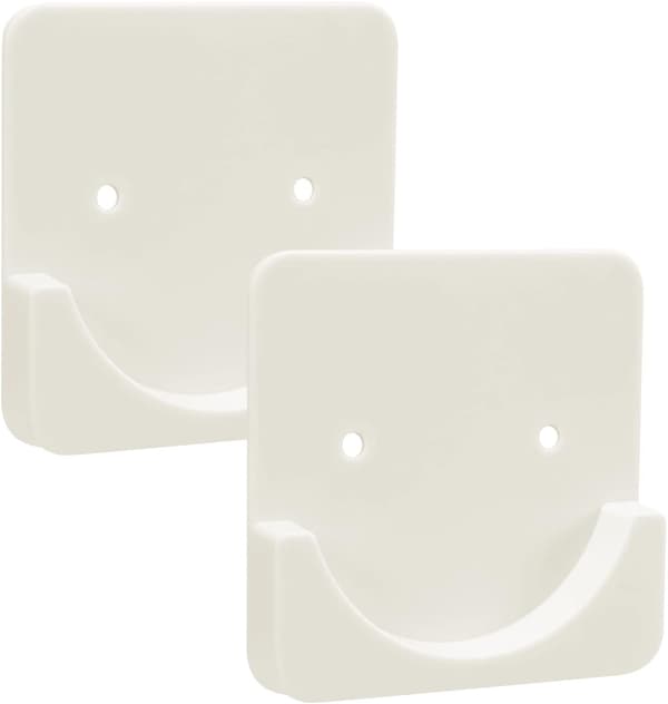 2-pack duschdraperistångsfäste, duschdraperistångsfäste väggfäste med borrade hål och skruvar, (stång ingår ej) (vit)