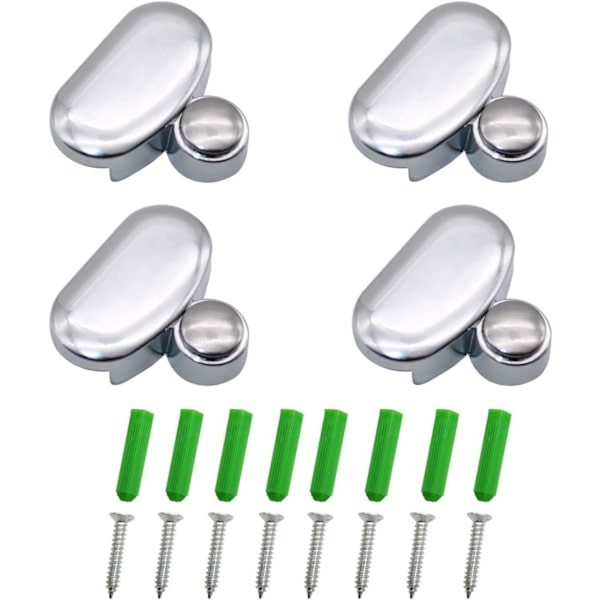 4 stk ovale speilklips 3-5 mm sinklegering glassklemme glasshyllebraketter, for hjem hotell kontor frisør arbeidsbenk bad speilklips
