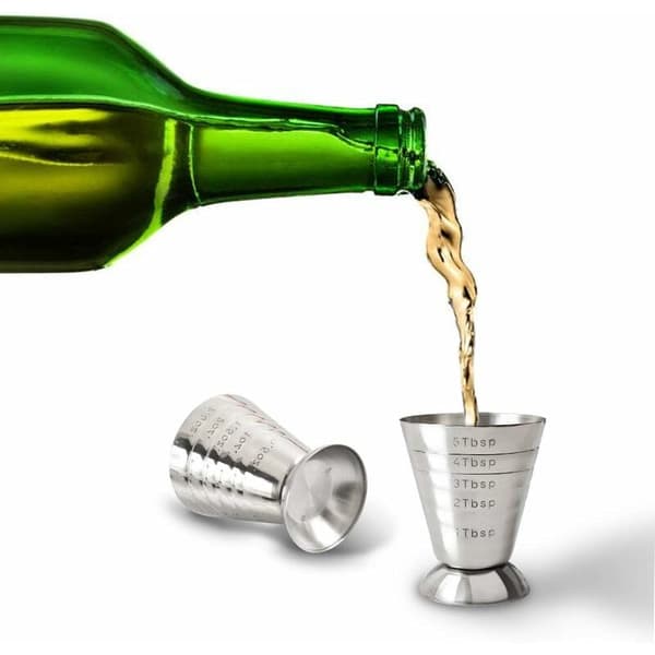 Rustfrie stål cocktailmålere, 2,5 oz, 75 ml, 2-pakning
