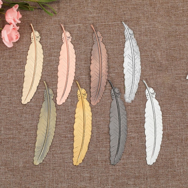 Metal Feather Bookmarks, Pack Of 8 Feather-shaped Bookmarks,8 Col