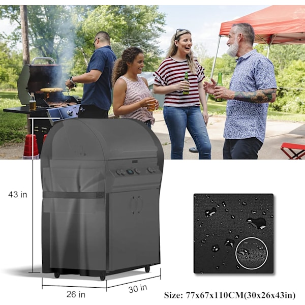 Utomhusgrillskydd, Grillskydd, Utomhusgrillpresenning, Utomhusplancha-skydd, Grillpresenning (77 * 67 * 110 cm / 30 * 26 * 43 tum)