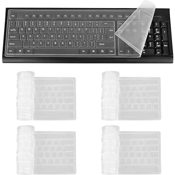 4 stk. silikone tastaturbeskyttelse til computertastaturer, stationære computer K