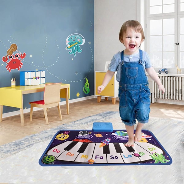 Barnpianotangenter Musiktryckfilt, Musikaliskt tangentbord Playmat Elektronisk musikspelfilt Dansmatta för soffa Sofaspel Golvlätt Mjuk matta