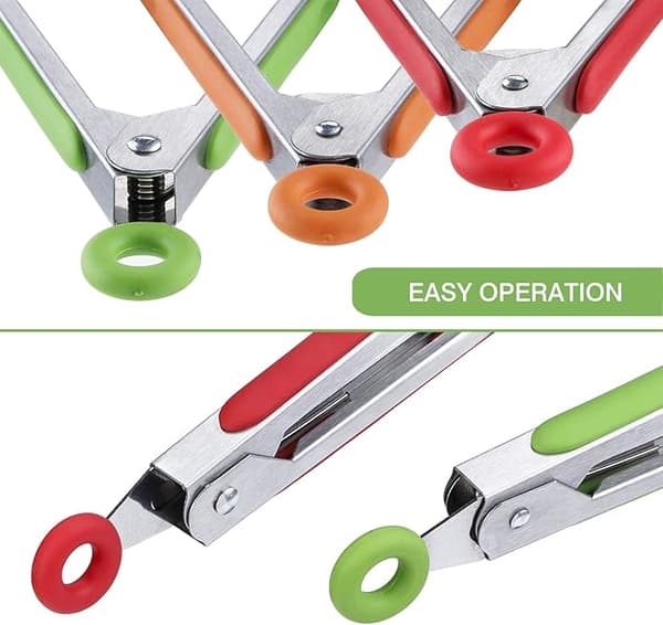 21,4 cm Mini Silikon Serveringstänger - Set om 3 17,8 cm röd grön orange