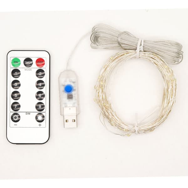 USB-slingljus 100led koppartråd silvertråd vattentät utomhusljus