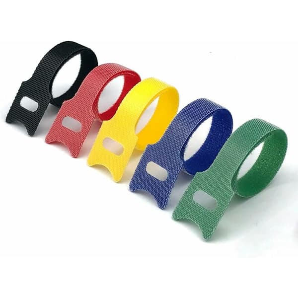 100 Pakke Multifarvede Kabelbinder Genanvendelige Remme Hæklet og Loop Kabelbinder til Kabelstyring Organisation