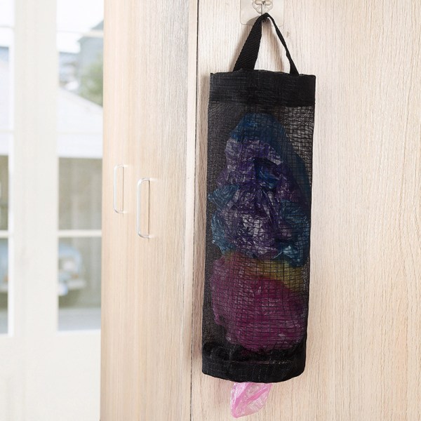 Plastic Bag Holder, Mesh Grocery Bag Holder Hanging Storage Bag D