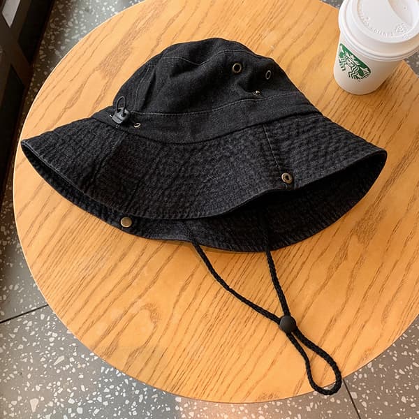 Bomull Stone-Washed Safari Bred Brim Foldable Dobbeltsidig Sol Bo
