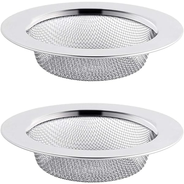 2 stk. vaskesi i rustfrit stål, 11,3 cm afløbsfilter, vaskesi, køkkenvaskesi