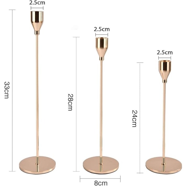 Bougeoirs Détenteurs 3 Pcs Différentes Tailles, 33/28.5 / 23.5cm