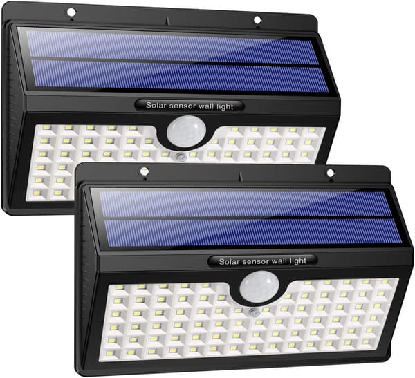 Solcellslampor utomhus [Energibesparande version] 2-pack 78 LED 180°