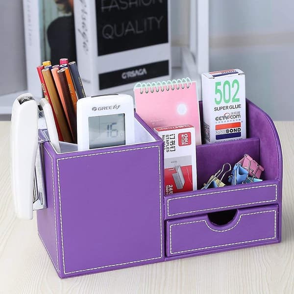 4 Multifunktionelle Rum Desktop Organizer (lilla)