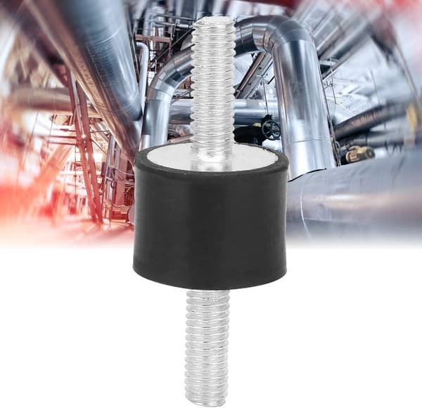 4 stk M6 Anti-vibrasjons gummidemperfester med 2 gjengede pigger