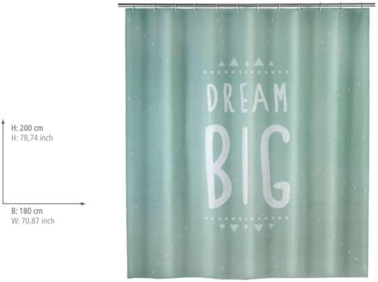 Duschdraperi Dream Big - vattentät, polyeten, 180 x 200 cm