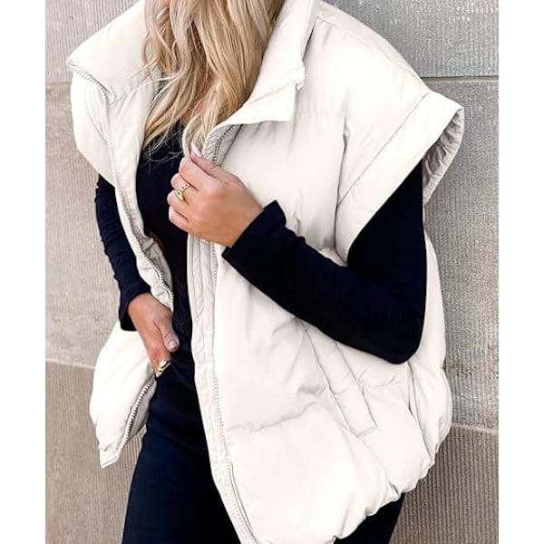 (M) Naisten Talvi Puffer Liivi Hihaton Vuorattu Gilet Takki Taskuilla