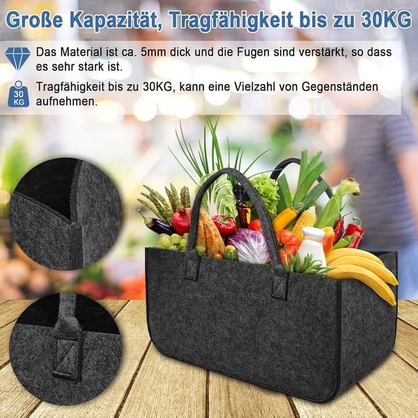 Filttäsk för ved - Vikbar - Antracit