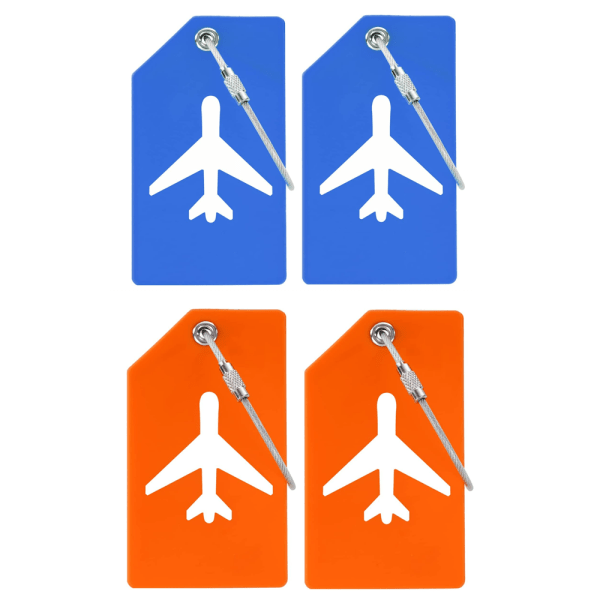 4 pakke silikon bagasjemerker med logo, opplyst bagasjemerke f