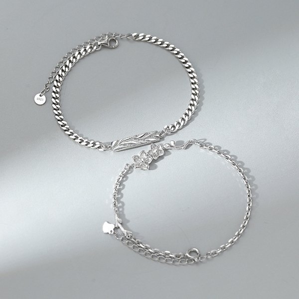 2 stk. Lovers Armbånd for Par Blomster Bramble Armbånd
