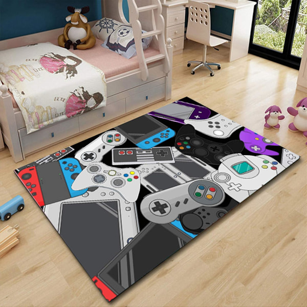 3D Tæppe Videospil Controller Håndtag Trykning Tæppe Stue Soveværelse Sengeside Tæppe Vaskbart Rektangulært Anime Animation Spilkonsol Dekoration