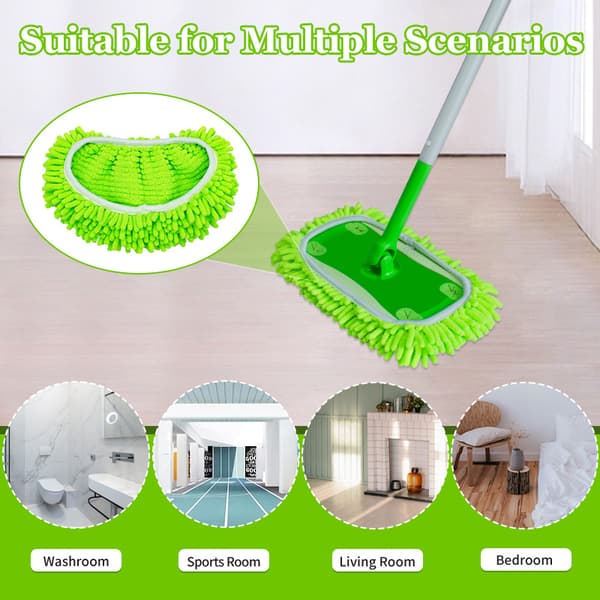 Gjenbrukbare mopper kompatible med Swiffer Sweeper, Vaskbare moppputer Mikrofiberutskiftningshoder for rengjøring