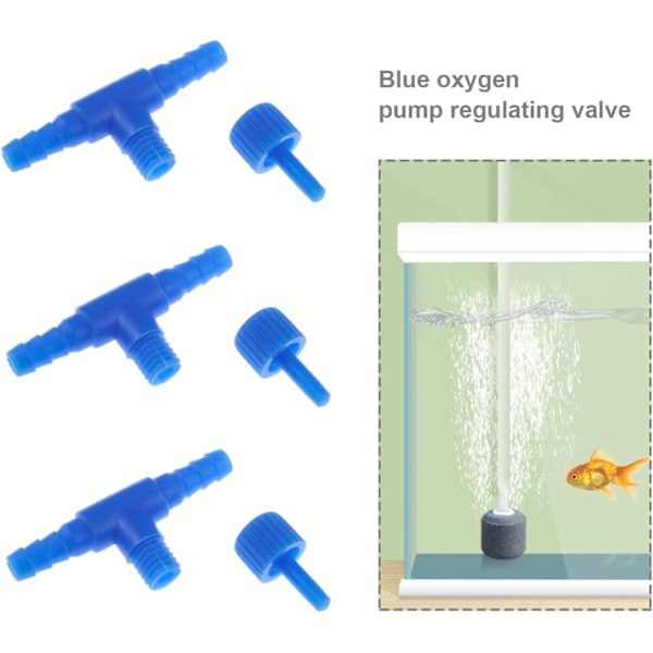 20 st 2-vägs Kontrollventiler Luftpump Plast T-formad Akvarium Slangkoppling för 4 mm Luftledning Fisktank Damm Akvarium