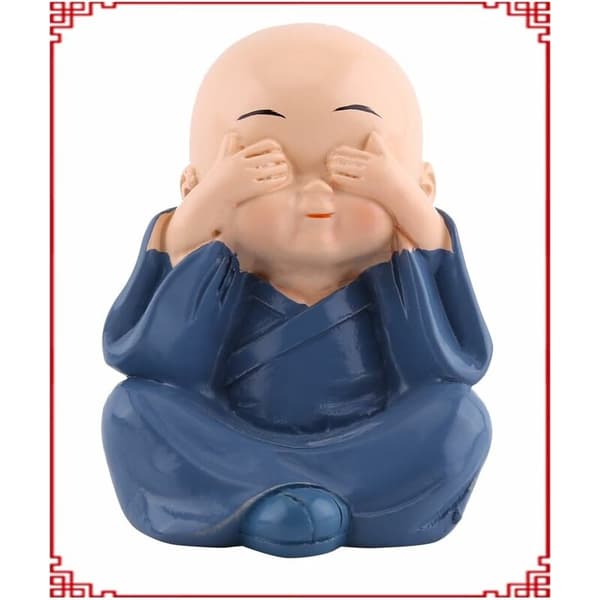 4 stk. Buddha-statue - Mini Monk Buddha-harpiksfigur til hjemmet Gar