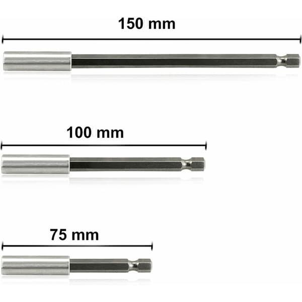 Magnetisk forlengelsesstang for elektrisk borbitforlengelseholder 1/4 sekskantlengde 75/100/150 mm