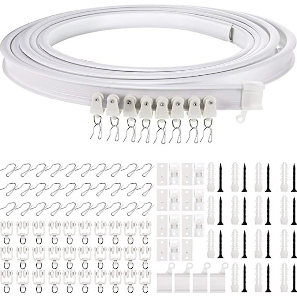 Böjd takgardinsskena böjbar 5 meter/ 16,4 fot fäste för