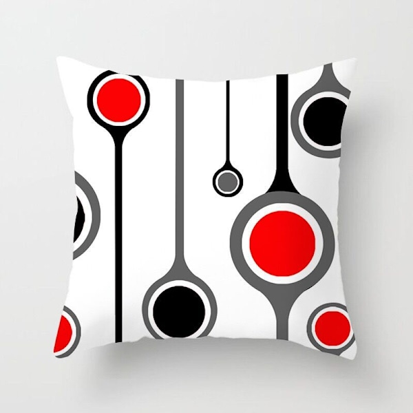 Set med 4 kuddfodral 45 x 45 Geometriskt mönster Soffa Fiske Plysch
