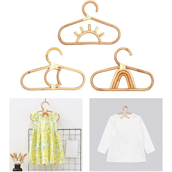3X Barn Rattan Hängare Organizer Sovrum Väggkrokar för Barn Flickor