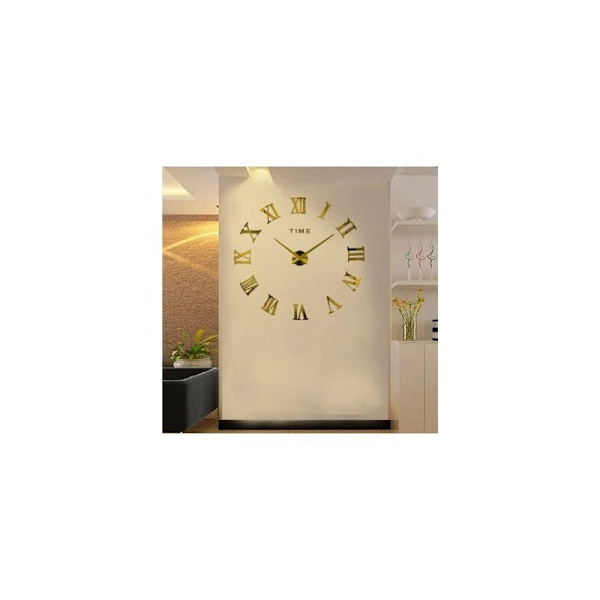 Moderni DIY Suuri Seinäkello Roomalaiset Numerot Iso Kello 3D Tarra W