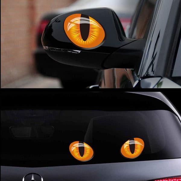 1 par tecknade kattögon bilstickers 3D bil auto backspegel