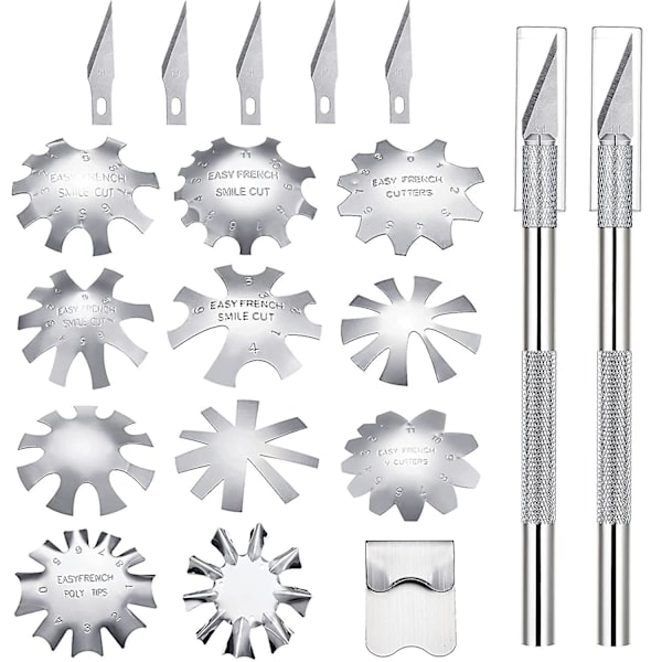 12st franska nagelklippare rostfritt stål fransk spetsskärare Smil