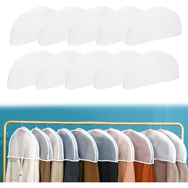 Klesposer, 10 stk. dressposer, vaskbare hengende klesposer, gjennomsiktig støvtett, klesposer til skap for smokinger, blazere, skjorter, Sk