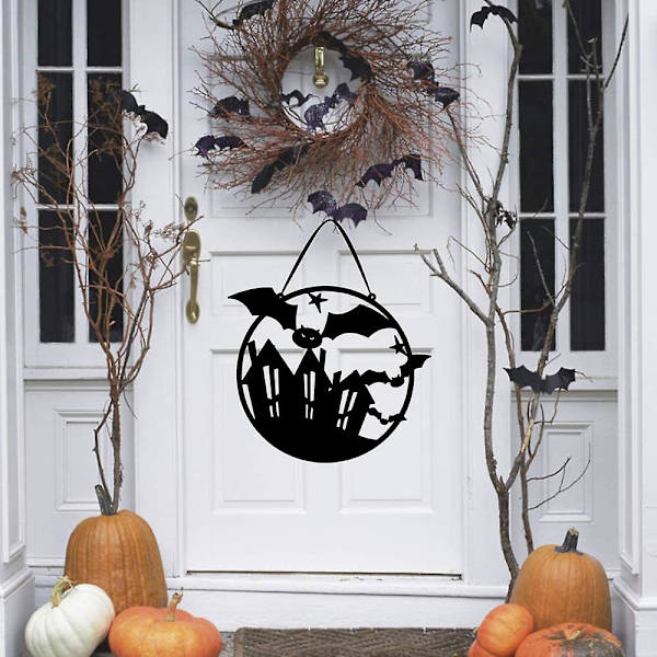 Halloween-aiheinen ripustettava tervetulotoivotuskilpi
