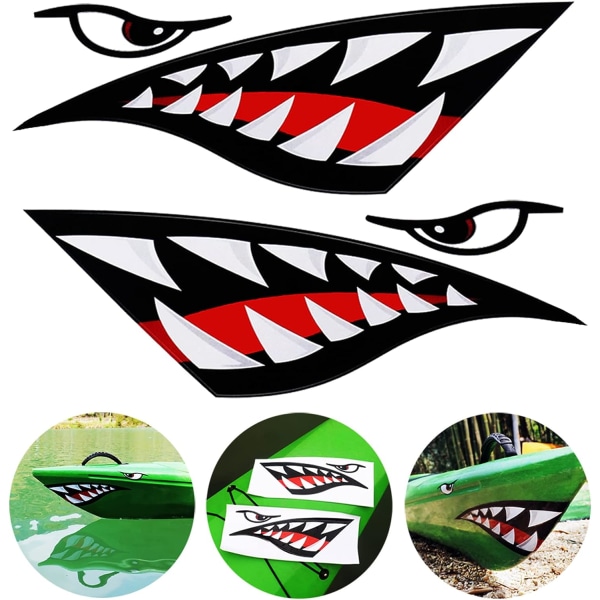 Haj tänder mun dekaler Sticker Kajak båt fiske kanot grafik