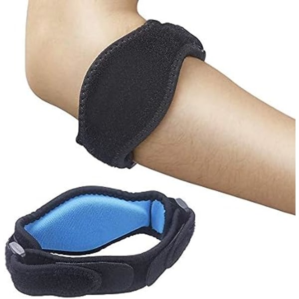 Tennis Elbow 2PCS Medicinsk armbågsskydd Golf armbågsskydd, EVA kompressionsdyna för arm Tennis armbågsinflammation Senititskydd, lindra armbågssmärta - Justerbart halkfritt band