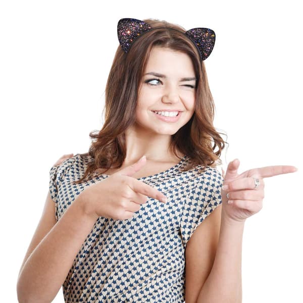 Glitter Cat Ears Hodebånd 8 stk. Kitty Hodebånd for Jenter og Kvinner